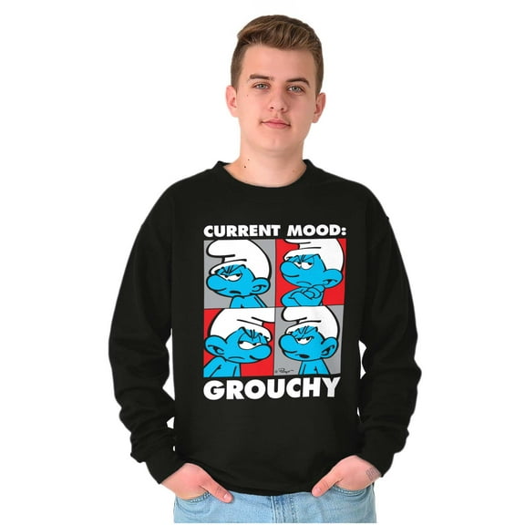 The Smurfs Current Mood Grouchy Sweatshirt for Men or Women Brisco Brands S
