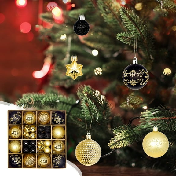 Iumwxz 44pcs Colorful Christmas Balls - Multi-Style & Pattern Plastic Shatterproof Christmas Ball Ornaments for Party Christmas Tree Supplies Enhance The home decor christmas clearance indoor