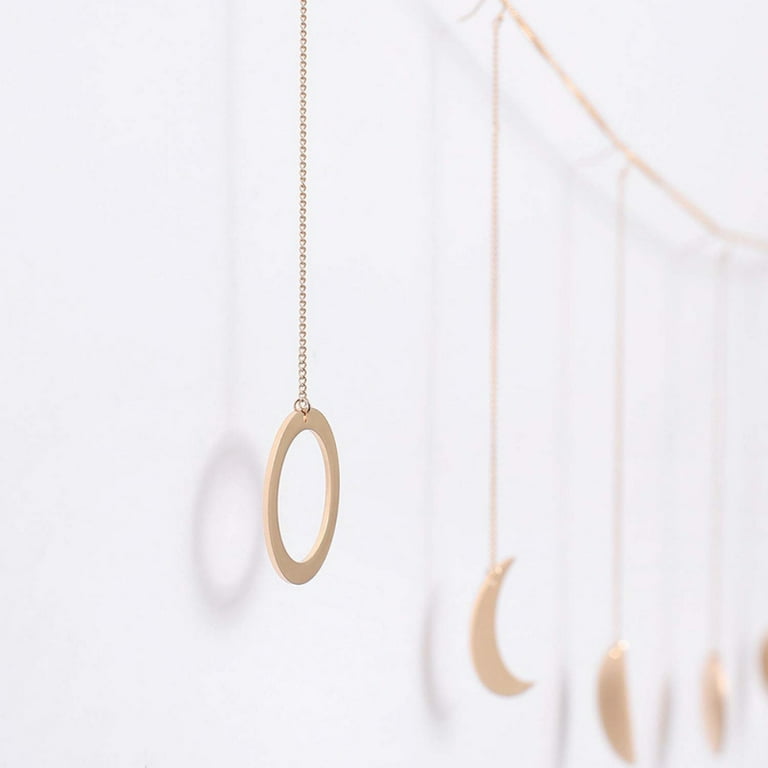 Celestial Moon Phase Wall Hanging Decoration (hardware Included) / Boho  Wall Decor / Beautiful Hammered Finish Moon Garland / Bohemian Decor for