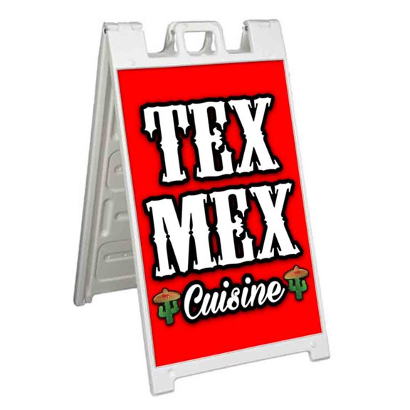 Tex Mex Cuisine (24" X 36") Standard A-Frame Signicade, Includes Decal Applied To Stand