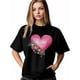 thumbnail image 1 of Women's T-Shirt,Short Sleeve Tee Shirts Casual Tops Valentines Day Flower Love Heart Crewneck T Shirt for Women, 1 of 8