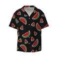 thumbnail image 3 of Goofa Watermelon Printed Men's Casual Short-sleeved Shirt,Lightweight Breathable Button-down,Summer Casual men's top,Versatile Fashion shirt-4X-Large, 3 of 7