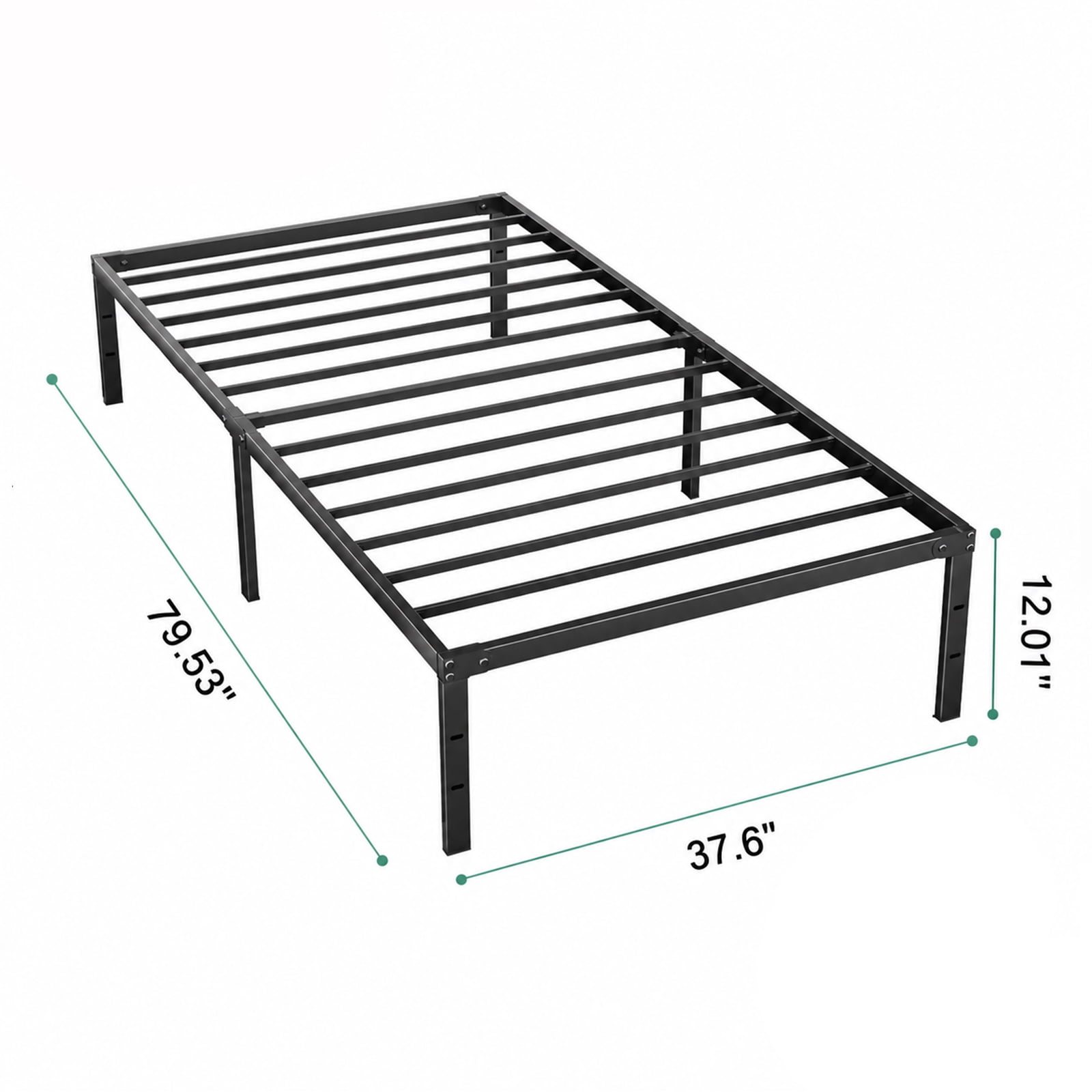 Alvantor Metal Bed Frame 12 inch Tall Sturdy Mattress Foundation with Under-bed Storage