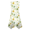 thumbnail image 5 of Minjewel Women's Easter Midi Dress, Round Neck Sleeveless Floral Print Irregular Hem Casual Dress, Spring Church & Garden Party Outfit,Green L, 5 of 8