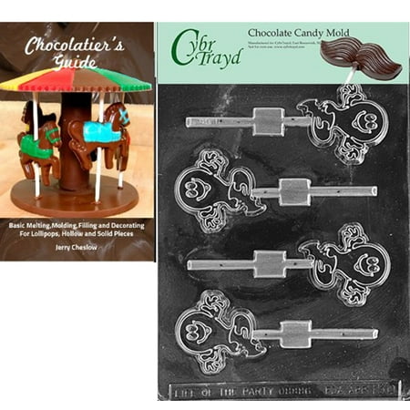 

Cybrtrayd Cute Ghost Lolly Halloween Chocolate Candy Mold with Our Chocolatier s Guide Instructions Manual