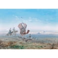 thumbnail image 2 of Paul Pascal 24x18 Gold Ornate Framed and Double Matted Museum Art Print Titled - A Caravan in the Desert, 2 of 4