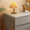 thumbnail image 5 of Modern Minimalist Bedside Table, Solid Wood Side Table with 2 Drawers, Leather Wrapped Storage Cabinet, Suitable for Living Room,Bedroom, 5 of 6