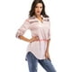 thumbnail image 5 of Blusa tipo túnica con cuello en V y mangas 3/4 enrollables para mujer, 5 of 7