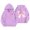 Purple, variant on Girls Bow Print Hoodie Long Sleeve Fleece Jacket Casual Pullover With Pocket
