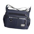 thumbnail image 4 of Bolso bandolera para hombre, elegante, con cierre de cremallera, impermeable, para negocios. Azul oscuro, 4 of 9