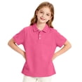 thumbnail image 4 of Abcomgle Boys Golf Shirts Size 8-10 Short Sleeve Pique Polo Shirt Button Closure Solid Color School Uniform Shirts Summer Collared Tshirts for Kids Boys, 4 of 7
