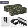thumbnail image 6 of XMXT Leather Pencil Case, Gold Cane Candy Green Print Large Capacity Pencil Pouch for Student Teens Women, 6 of 9