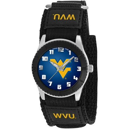Game Time NCAA Kids' West Virginia University Mountaineers Rookie Series Watch, Black Velcro Strap