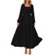 thumbnail image 1 of Vestido largo PRETTYGARDEN para mujer, estampado primaveral, negro, XXL, 1 of 8