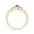 thumbnail image 2 of ANGARA Natural 0.4 Ct. Amethyst with Diamond Classic Ring in 14K Yellow Gold for Women (Ring Size: 5), 2 of 9