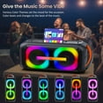 thumbnail image 3 of FanFun Large Party Speaker, Portable Bluetooth Speaker with Lights, Powerful Outdoor Speaker with Microphone, Stereo Sound PA System, AUX Input, T11-T, 3 of 12