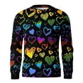 thumbnail image 5 of Fgvctg Mens Romantic Valentine's Day Sweater Crewneck Ribbed Knit Sweater Love Heart Print Romantic Slim Fit Long Sleeve Pullover Sweaters Spring Oversized Clothes Black L, 5 of 5