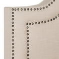 thumbnail image 5 of SAFAVIEH Theron Modern Elegant Upholstered Bed Frame with Nail Heads, Full, Light Beige/Brass Nails, 5 of 9