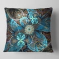 thumbnail image 1 of Fleurs Bleues Fractales - Coussin Décoratif Floral - 18x18, 1 of 4
