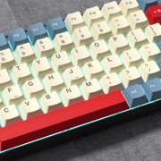 COSTOM PBT Keycaps Set, Double Shot 137 Key Caps,Cherry Profile Custom Keycap for 60 65 75 100 Percent Key Gaming Mechanical Keyboard,Blue&Red