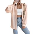 thumbnail image 2 of Women'S Lantern Long Sleeve Cardigan Loose Knitted Jacket Lotus Pink M, 2 of 9