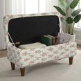thumbnail image 3 of FOR U DESIGNS Flower Stripe Print Ottoman Cover Washable Storage Bench Slipcover Stretch Storage Bench Cover Folding Footrest Stool Slipcover Footstool Protector with Elastic Band, 3 of 7