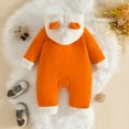 thumbnail image 6 of Gibobby Newborn Baby Bear Outfit Suit with Fold-Over Mittens Footies Girls Boys Winter Fleece Clothes Hooded Romper Snowsuit(Orange,6-9 Months), 6 of 9