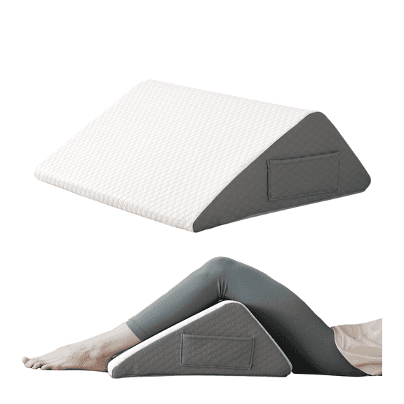 Maphissus 8 in Memory Foam Knee Pillow - Removable Cover, Triangle Wedge Pillow for Knee Support,Leg Elevation