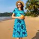 thumbnail image 4 of Easygdp World Turtle Day para Vestido Transpirable de Mujer, Vestido Suelto de Manga Corta con Pliegues y Bolsillos para el Verano, 4 of 6