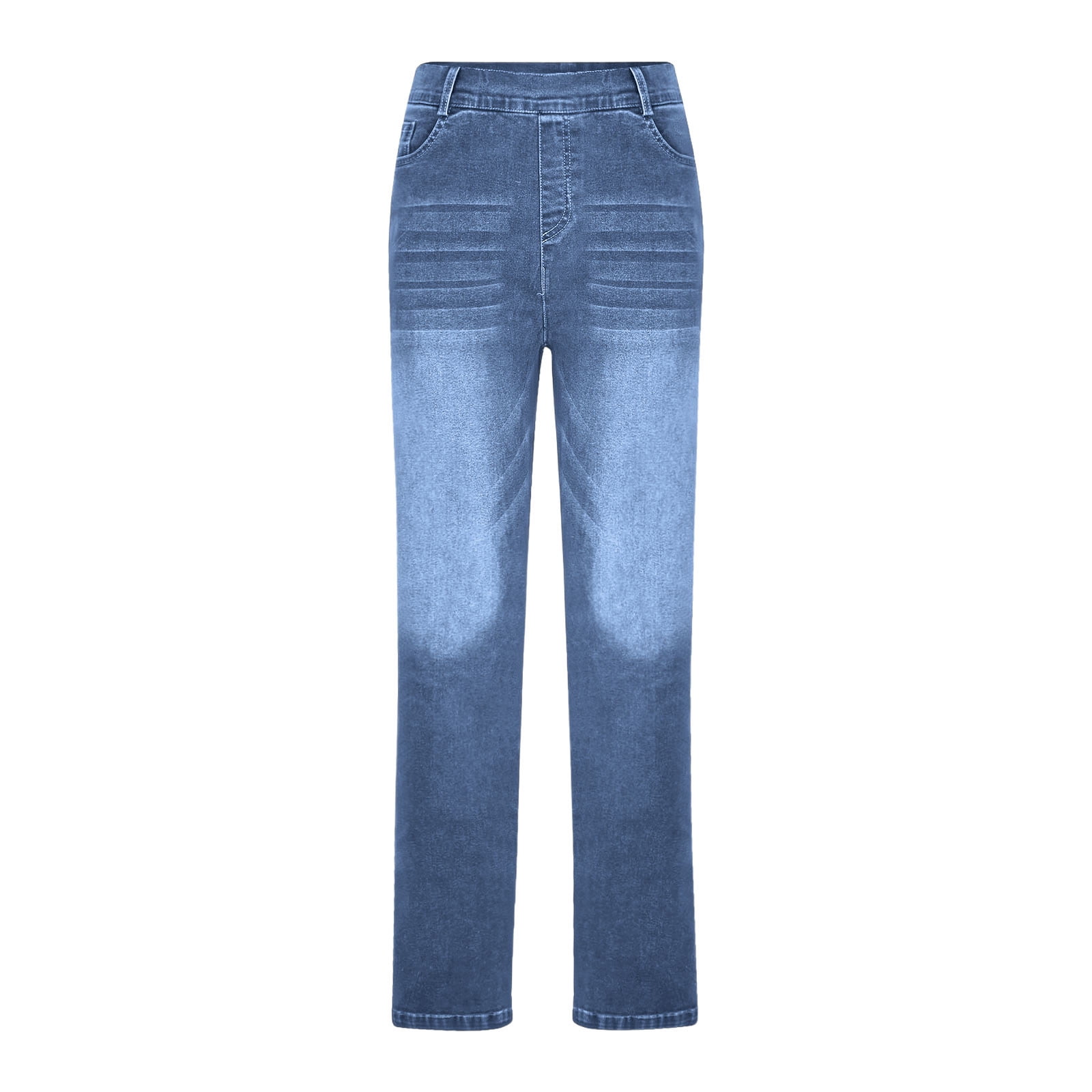 Women's Straight Leg Jeans Stretch Denim High Waisted Classic Fit Business Casual Pants for Work Office