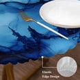 thumbnail image 4 of Watercolor Round Fitted Table Cover Splicing Mystery Decoration Waterproof Table Cloth with Elastic Edge Wipeable Tablecloth for Picnic Camping Party Fits 45"-54" Diameter, 4 of 8