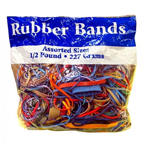 BAZIC Rubber Bands Half Pound Multi Color & Sizes 465 Count USA Office Supplies for sale online 