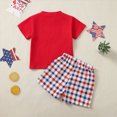 thumbnail image 4 of Kaprioy Baby Boy 4th of July Outfits Toddler Boys Summer Clothes Short Sleeve USA Embroidery T-Shirt Striped Shorts 2Pcs Set, 4 of 6