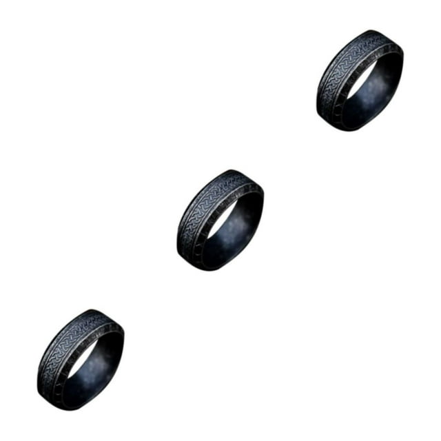Baohd Vintage Steel Ring Gift For Men And Women Unique Style Metal For Unisex Ring For Men Gifts For Friends Rings Antique black 8 3Set