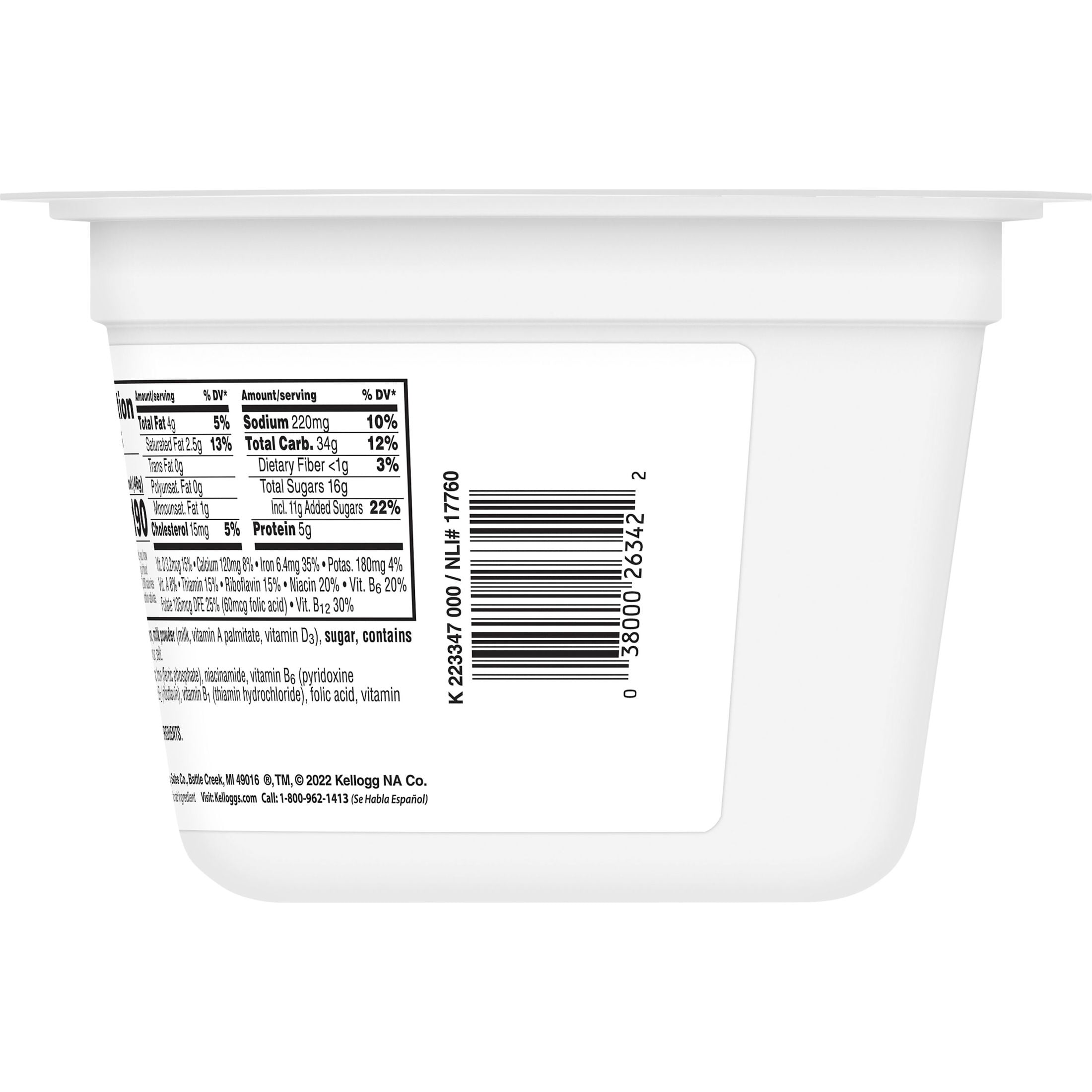 Kellogg's Frosted Flakes Insta-Bowls Cold Breakfast Cereal, Instant Cereal, Kids Snacks, Original, 1.6oz Cup (1 Cup)