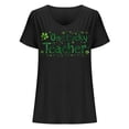 thumbnail image 4 of lcziwo Vacation Sales, Womens St Patrick's Day T-Shirt Short Sleeve Green Clover Tops Saint Patricks Shamrock Print Basic Tees Shirts Loose Casual U Neck Pullover Black S, 4 of 5