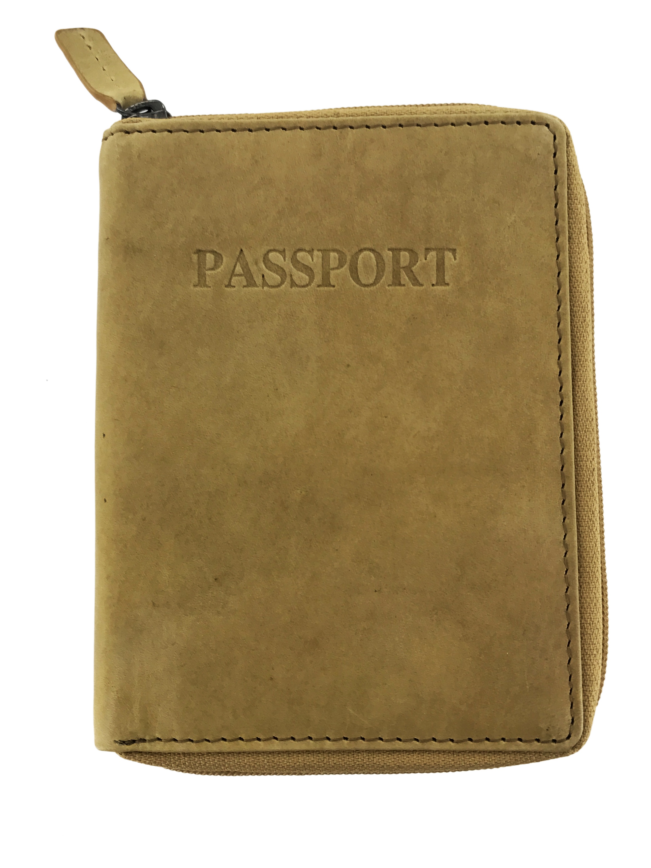 Faddism Womens Leather Minimalist Zip Around Travel Passport Wallet