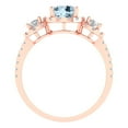 thumbnail image 4 of 1.46 ct Round Cut Natural Aquamarine 3 Stone 18K Rose Gold Womens Engagement Ring, 4 of 5
