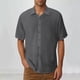 thumbnail image 1 of Blusa y camisa de manga corta con cuello vuelto para hombre, informal, lisa, a la moda, con cuello vuelto y bolsillo, con botones, de manga corta, 1 of 6