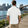 thumbnail image 5 of Men's Summer Cotton Linen Polo Shirts Short Sleeve Mens T Shirts Breathable Casual Golf Tees, 5 of 6