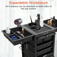thumbnail image 5 of TASALON Lockable Salon Cart -Salon Trolley Rolling Cart with 6 Drawers and Tool Holders, Black, 5 of 8