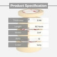 thumbnail image 2 of MMBM 12 Rolls - 5 Mil - General Purpose Masking Tape Water & Oil Resistant, Quality Adhesive, Mutipurpose, Ivory, 3/4" x 60 Yards, 2 of 7