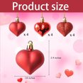 thumbnail image 2 of Topboutique Valentines Heart Shaped Ornaments,12 Pcs Christmas Decorations,Glitter Heart Baubles,Hanging Baubles Tree Ornaments for Xmas Tree Valentine's Day Decor,Home Party Wedding Decor,Red, 2 of 7