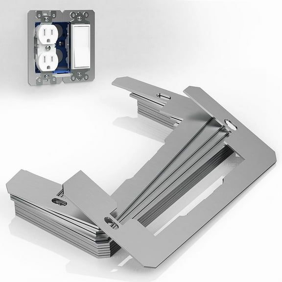 10 Pcs Wall Plate Spacer,Metal Receptacle Spacers for Electrical Box,Electrical Outlet Spacers Shims for Fixing Walls/Device Fix/Switch, Flush Fit Device Leveling Plate