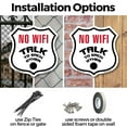 thumbnail image 3 of No Wifi Talk To Each Other (2 Pack) 6 inch X 6 inch Shield Shaped Commercial Grade Plastic Signs Weather Resistant Made in the USA, 3 of 6