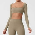 thumbnail image 2 of Women's Yoga Top Jacket With Chest Pad Tight Short Long Sleeve T Shirt, 2 of 2