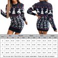 thumbnail image 2 of Vestido Vestido de punto de Jacquard de Navidad novedad vestido suéter de mujer alce árbol de Navidad moda Casual cuello redondo vestido de fiesta de vacaciones Cgtredaw Azul marino T L para Mujer, 2 of 8