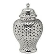 thumbnail image 1 of Large Ceramic Ginger Jar Porcelain Ginger Jar Carved Lattice with Lid Accessories Universal Tank Arrangement Living Room Decor ,, 1 of 8