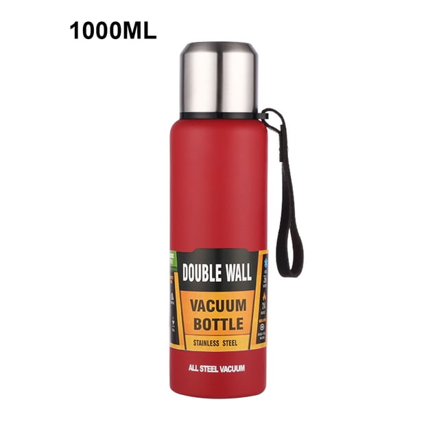 Taza de vacío 304, acero inoxidable, aislamiento, botella de agua, taza térmica portátil para deportes, rojo, 1000 ml Methold HA006362-09
