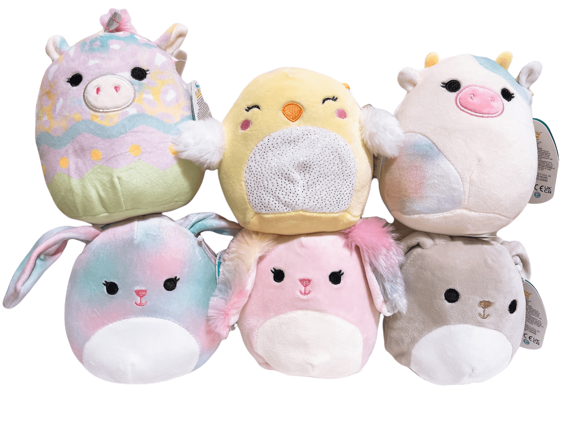 Squishmallows 2022 Easter Squad B Set of 6 Mini 5" Cow Bunny Chick